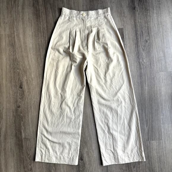 Ilana Kohn Cream Wide-Leg Trousers - Picture 1 of 8